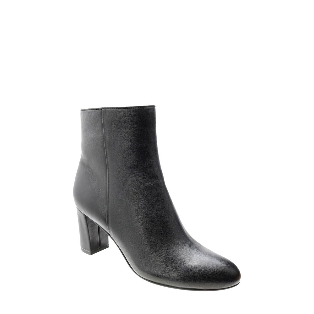 David Tate Alison Boots Women's 7.5 Black Leather Almond Toe Block Heel JOBB301